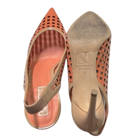 Reed Krakoff Women's Orange Slingback Heels - Picture 5 of 6